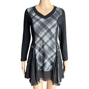 Dzhavael Couture Plaid Patchwork Dress S | Limited Edition
